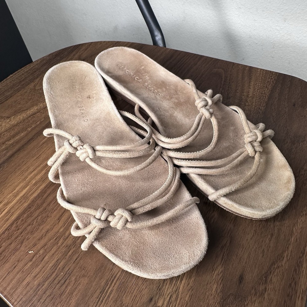 Veronica Beard Eda Suede Knot Slide Sandal size 8 Resort Quiet Luxury Vacation